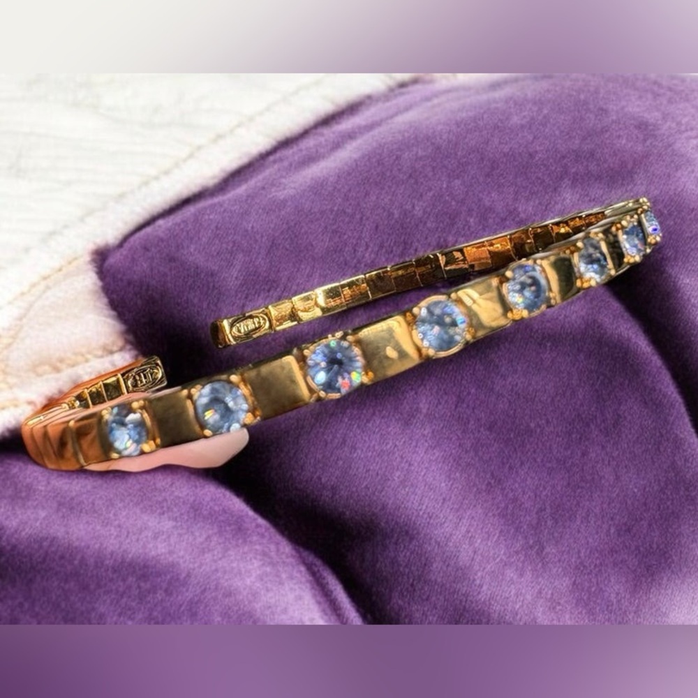 PL Joan Rivers Signed Cuff Bracelet Gold Tone